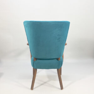 1950's easy chair in teak and velvet cover. Fåtölj i teak och sammet. Wigerdals