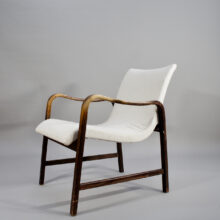 Easy chair reupholsered. Fåtölj