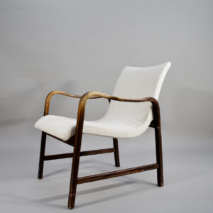 Easy chair reupholsered. Fåtölj