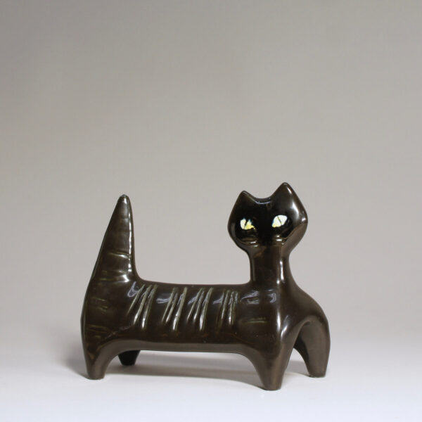 Lisa Larson for Gustavsberg, Sweden. Unique early prototype cat in ceramic. Katt prototyp Wigerdals