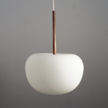 1960's ceiling lamp in glass and teak. Taklampa i glas och teak Wigerdals