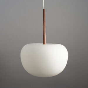 1960's ceiling lamp in glass and teak. Taklampa i glas och teak Wigerdals
