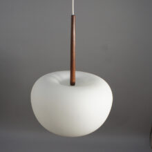 1960's ceiling lamp in glass and teak. Taklampa i glas och teak Wigerdals