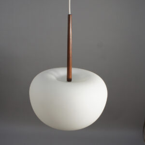 1960's ceiling lamp in glass and teak. Taklampa i glas och teak Wigerdals