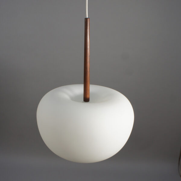 1960's ceiling lamp in glass and teak. Taklampa i glas och teak Wigerdals