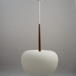 1960's ceiling lamp in glass and teak. Taklampa i glas och teak. Wigerdals