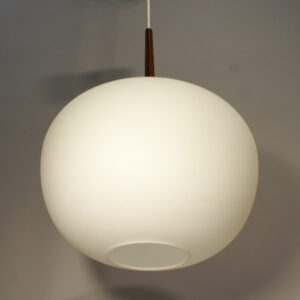 1960's ceiling lamp in glass and teak.