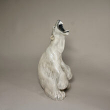Polar bear in ceramic by Royal Copenhagen. Isbjörn Wigerdals