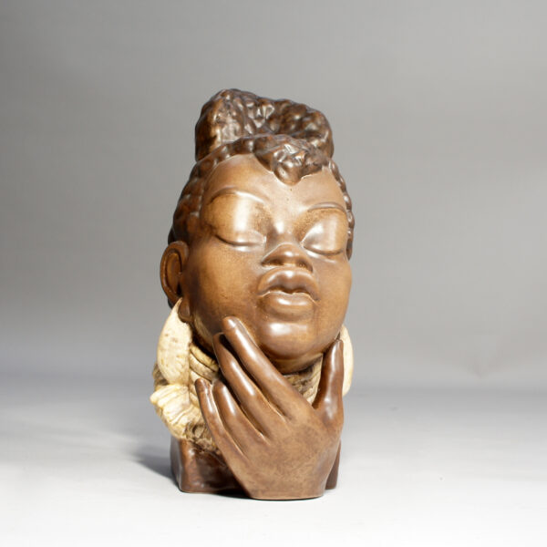 Sculpture of a african woman in stoneware by Søholm, Denmark.