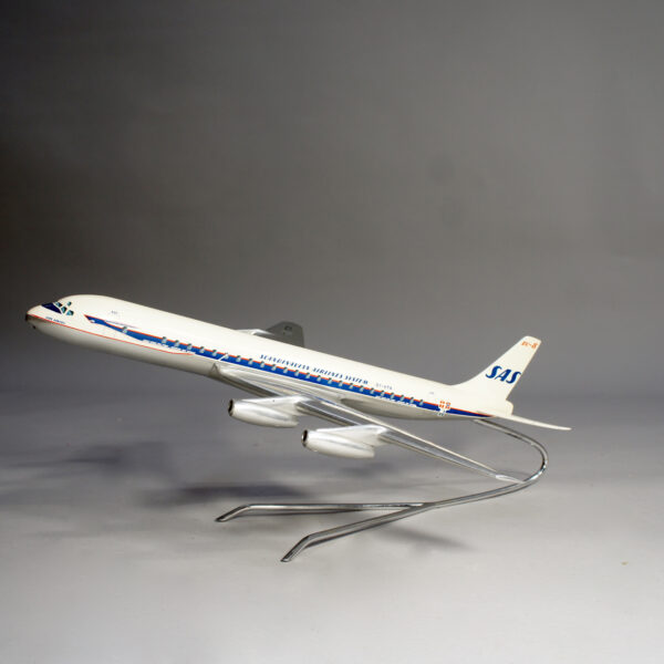 Aircraft model in aluminium. SAS DC-8 by A/S Fermo, Danmark. W