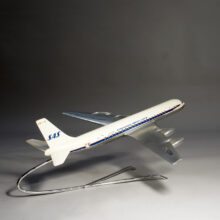 Aircraft model in aluminium. SAS DC-8 by A/S Fermo, Danmark. Flygplansmodell wigerdal