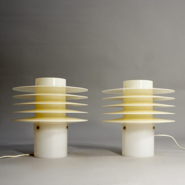 A pair of 1960's desk lamps in acrylic by Scanlight Markaryd, Sweden