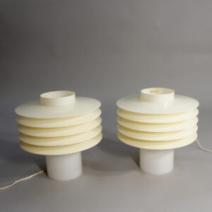 A pair of 1960's desk lamps in acrylic by Scanlight Markaryd, Sweden Ett par bordslampor i akrylplast Wigerdals