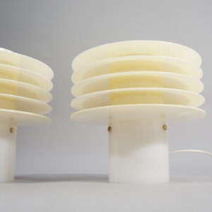 A pair of 1960's desk lamps in acrylic by Scanlight Markaryd, Sweden Ett par bordslampa i akrylplast Wigerdals