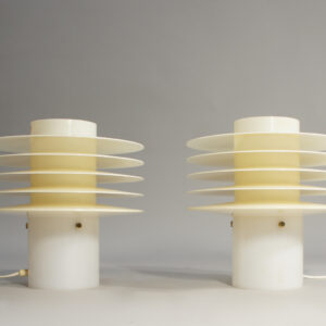 A pair of 1960's desk lamps in acrylic by Scanlight Markaryd, Sweden Ett par bordslampor i akrylplast Wigerdals