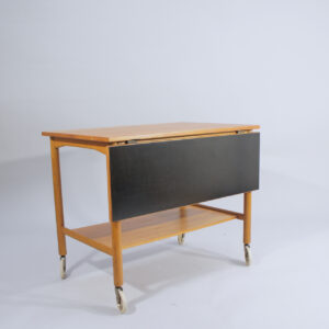 Serving trolley on wheels by Gemla Sweden in teak and laminate Serveringsvagn