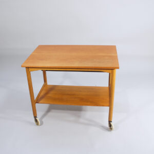 Serving trolley on wheels by Gemla Sweden in teak and laminate