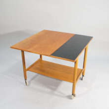 Serving trolley on wheels by Gemla Sweden in teak and laminate. Serveringsvagn Wigerdals