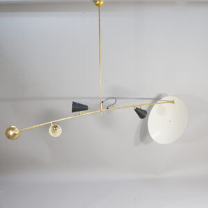 Ceiling lamp in brass and painted metal by Luci Srl, Parma Italy. "Bamboo" Taklampa Wigerdals