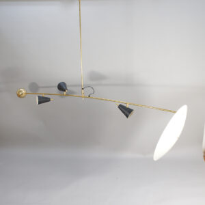 Ceiling lamp in brass and painted metal by Luci Srl, Parma Italy. "Bamboo" Taklampa Wigerdals