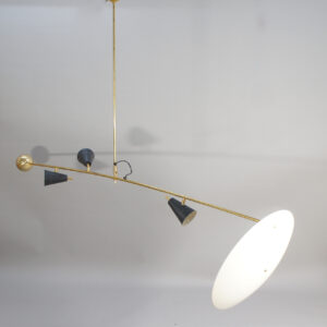 Ceiling lamp in brass and painted metal by Luci Srl, Parma Italy. "Bamboo" Taklampa Wigerdals