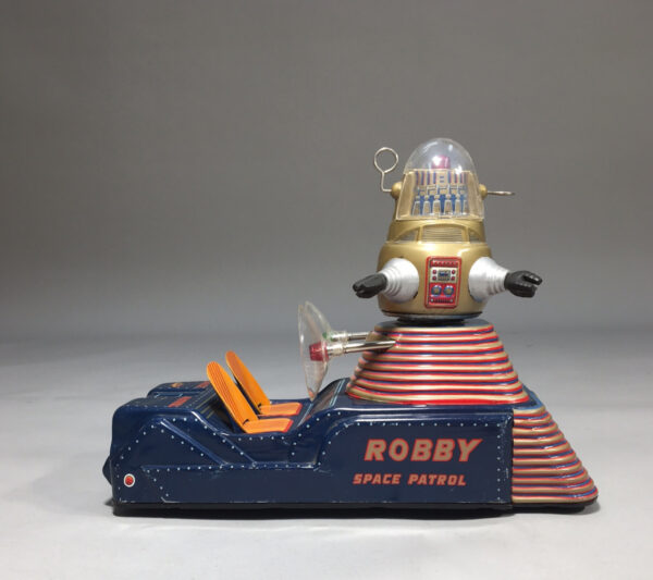 Robby space patrol. Vintage toy robot By Nomura, Japan. Antik leksaksrobot. Wigerdals.