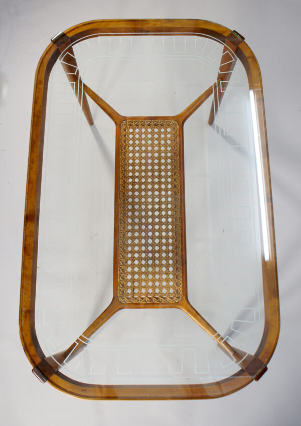 Table in birch with glass top 1910-20's. Swedish grace. Bord i björd med glasskiva 1920-tal wigerdal.com