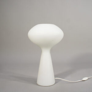 Mushroom lamp by Lisa Johansson-Pape for Pukeberg, Sweden. 1950's lamp in frosted glass. Bordslampa i frostat glas. Wigerdal.com