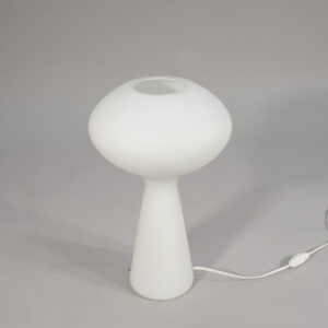 Mushroom lamp by Lisa Johansson-Pape for Pukeberg, Sweden. 1950's lamp in frosted glass