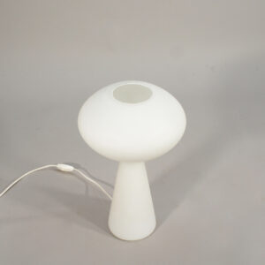 Mushroom lamp by Lisa Johansson-Pape for Pukeberg, Sweden. 1950's lamp in frosted glass bordslampa i frostat glas Wigerdal.com