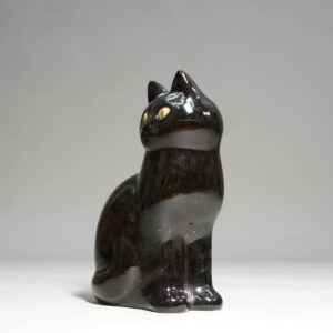 Lisa Larson for Gustavsberg, Sweden. Black cat in ceramic. Svart katt