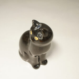 Lisa Larson for Gustavsberg, Sweden. Black cat in ceramic. Svart katt