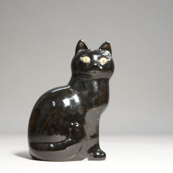Lisa Larson for Gustavsberg, Sweden. Black cat in ceramic. svart katt wigerdal