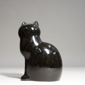 Lisa Larson for Gustavsberg, Sweden. Black cat in ceramic. Svart katt Wigerdal