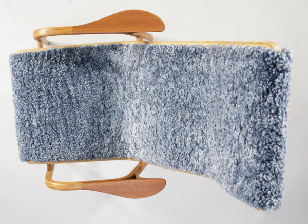 Yngve Ekström for Swedese. "Lamino". Easy chair in oak and sheep skin. Fåtölj i ek och fårskinn wigerdal.com