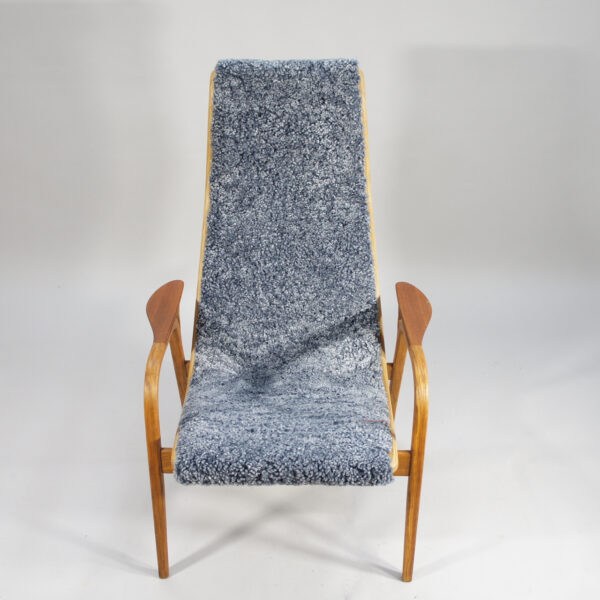 Yngve Ekström for Swedese. "Lamino". Easy chair in oak and sheep skin.