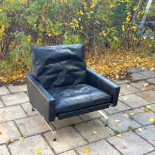 Christansen,Denmark. Pk31- Easy chair in black leather and legs in steel. wigerdal.com