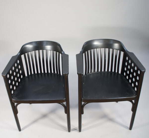 A pair of 1990's arm chairs by Adolf Krischanitz, Austria.