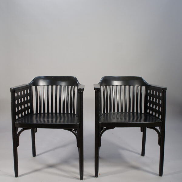A pair of 1990's arm chairs by Adolf Krischanitz, Austria.