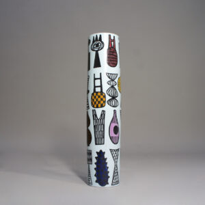 Stig Lindberg for Gustavsberg, Sweden. A cylinder vase in ceramic from the collection "Karneval".