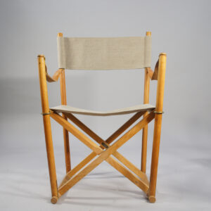 MK-16. Folding chairs in beech, canvas and details in brass by Mogens Koch license made by Källemo, Sweden.