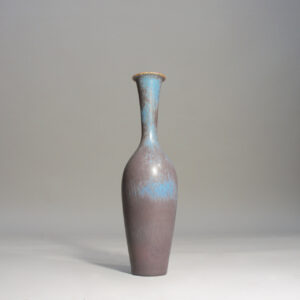 Vase in hare fur glaze with blue hare fur glaze by Gunnar Nylund for Rörstrand, Sweden.