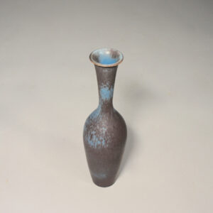 Vase in hare fur glaze with blue hare fur glaze by Gunnar Nylund for Rörstrand, Sweden.