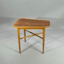 1940-50's side table in beech and walnut by Nordiska Kompaniet (NK), Sweden.