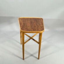 1940-50's side table in beech and walnut by Nordiska Kompaniet (NK), Sweden.