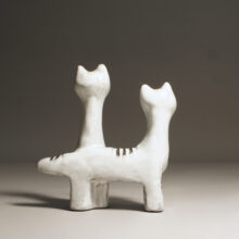 Cats in stoneware by Ester Wallin for Upsala Ekeby 1950's