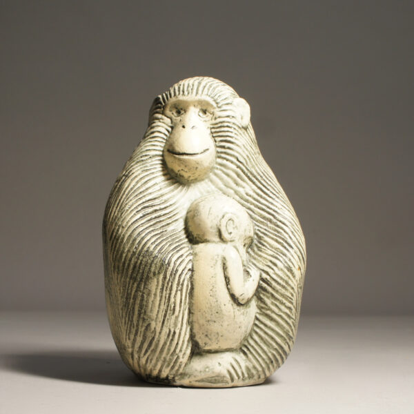 Lisa Larson for Gustavsberg, Sweden. Ceramic monkey with baby.