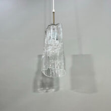 Finnish ceiling lamp in glass with brass detail.