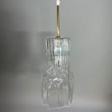Finnish ceiling lamp in glass with brass detail.
