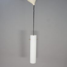 Belysningsbolaget, Sweden in white glass with details in brass Taklampa i vitt glasrör mässing Wigerdals